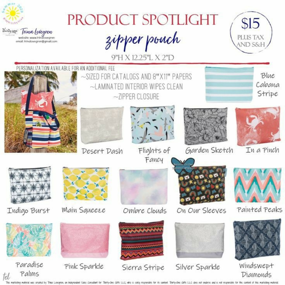 NIB Zipper Pouches